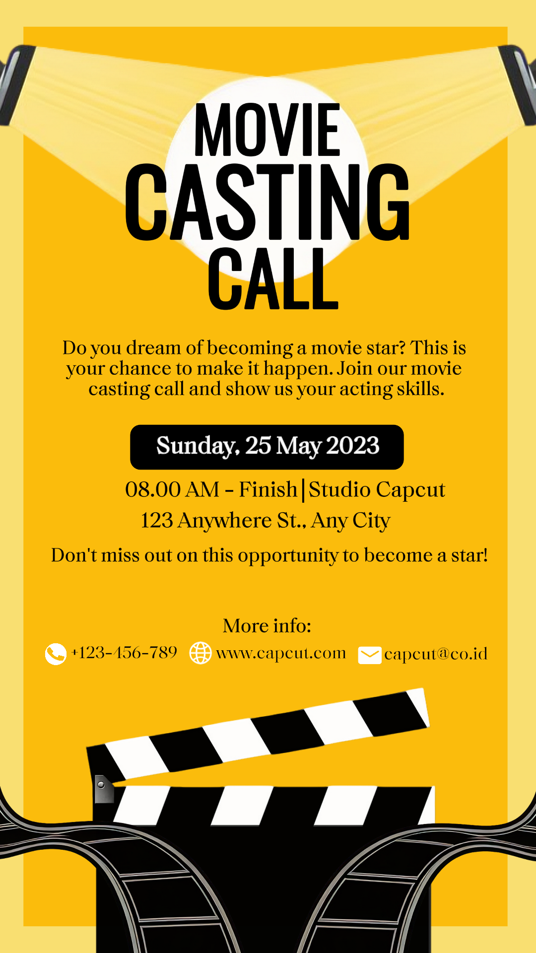 Entretenimiento Película Casting Llamada Instagram Historia Amarillo