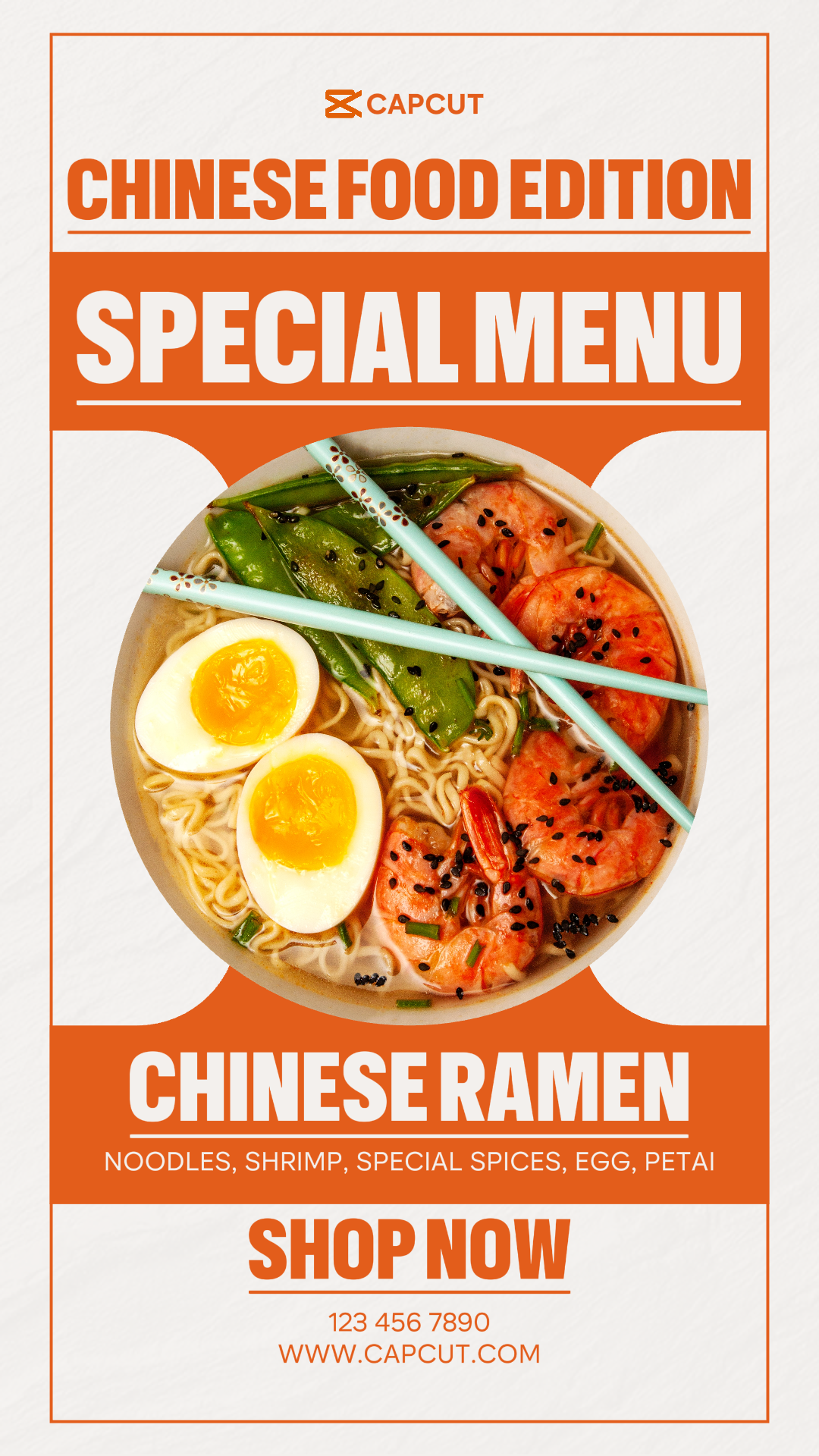 Posting Cerita Instagram Makanan Ramen Spesial Cina