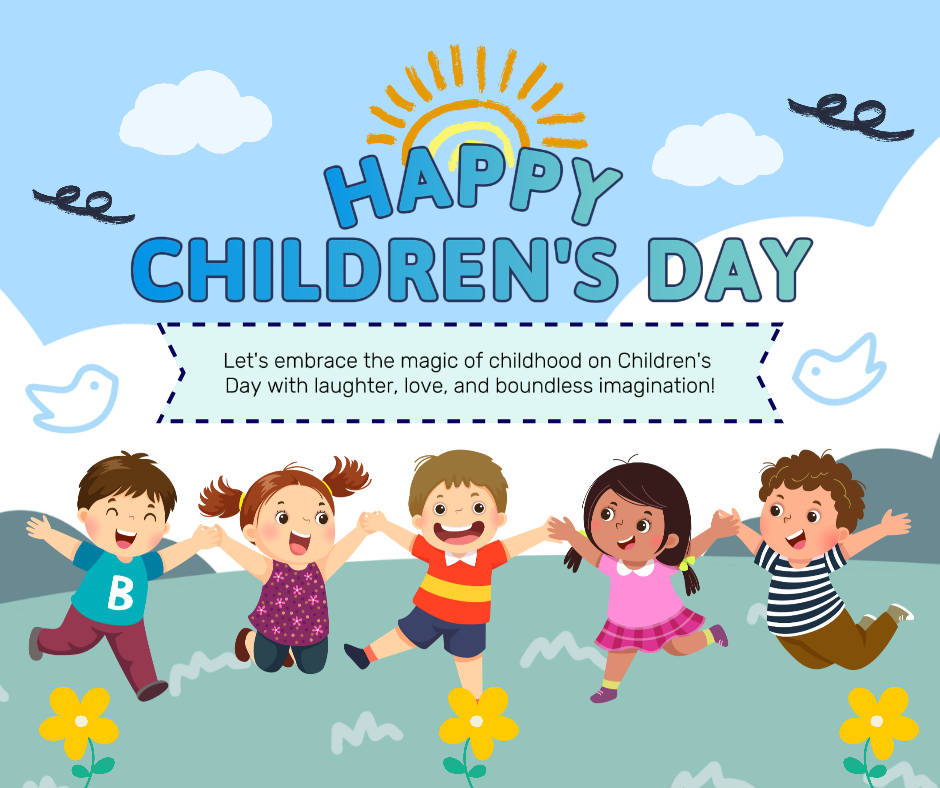 Children's Day Facebook Post Kids Jumping 