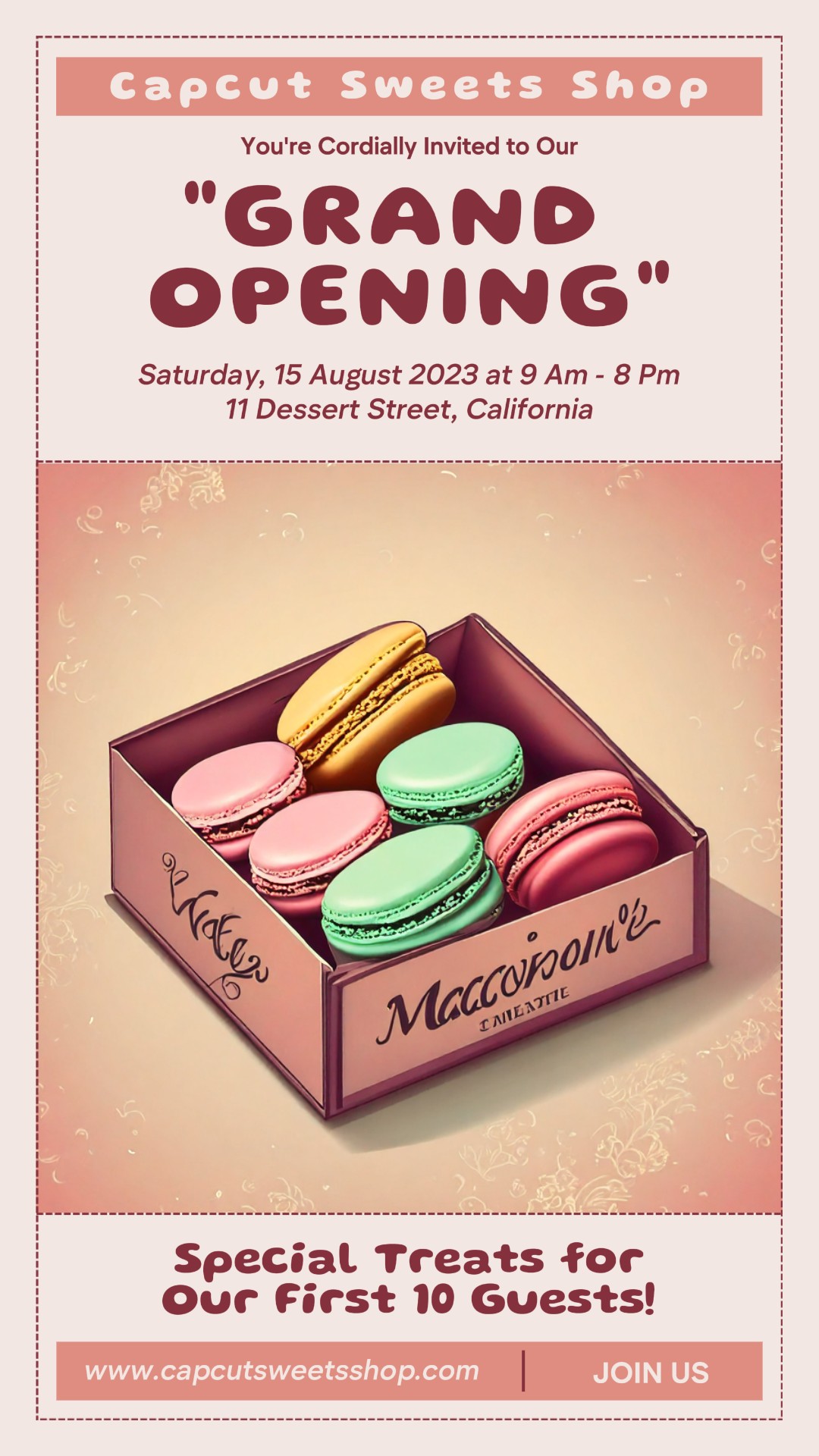 Food Sweets Shop Grand Opening Instagram Story