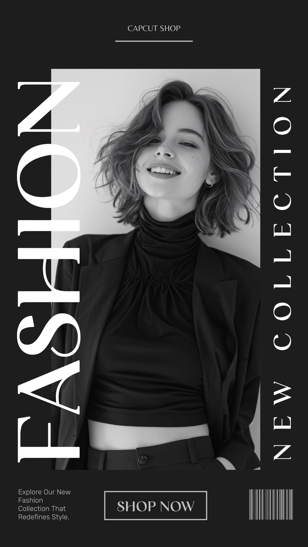 Kleidung und Schuhe Marketing-Poster instagram schwarz