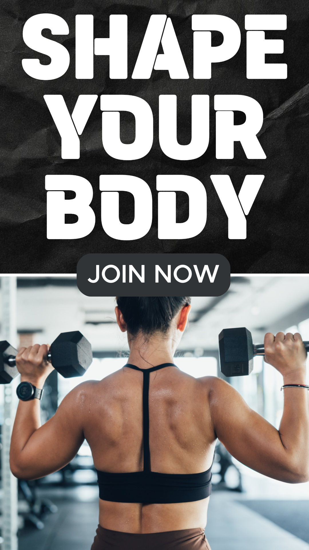 Workout und Fitness Marketing Poster Instagram Story Shape Body