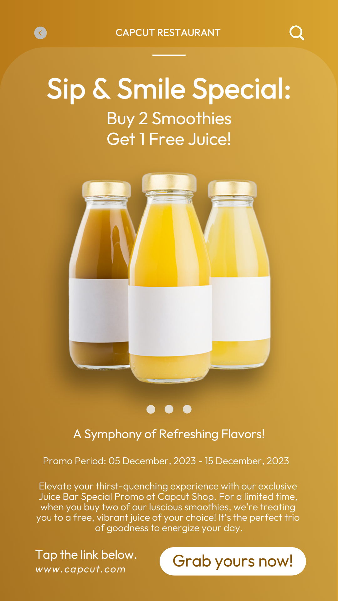 Beverage Juice Sale Instagram Story