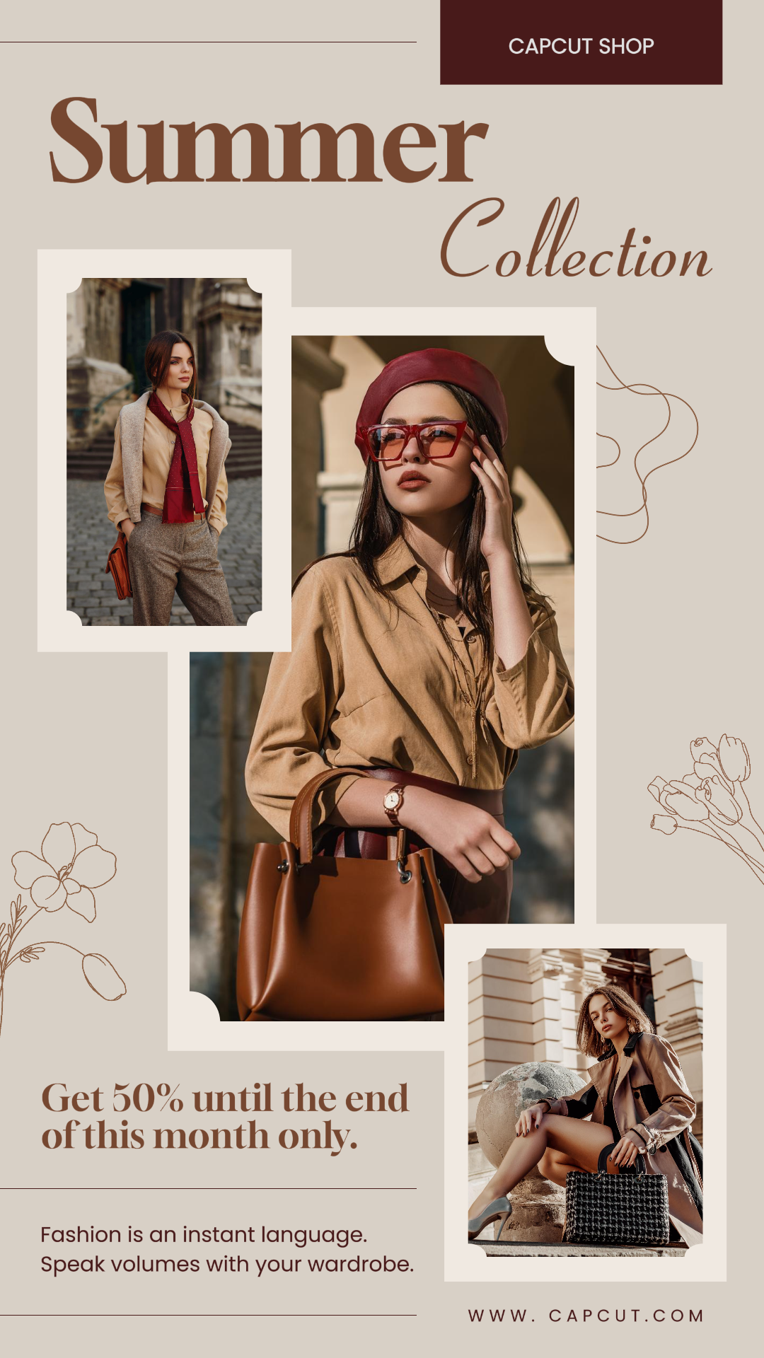 História do Instagram da promoção da coleção de verão