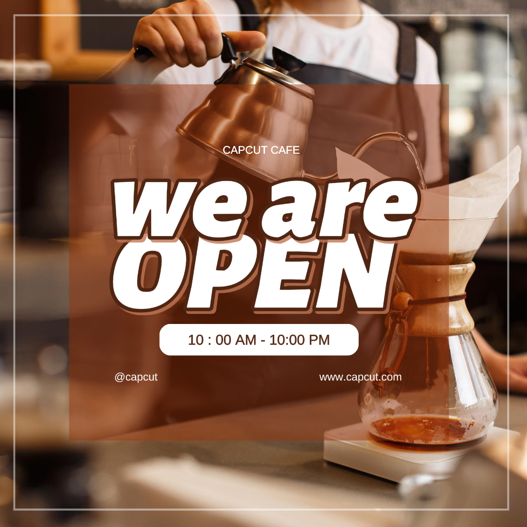 business and office creative poster instagram post we are open brown