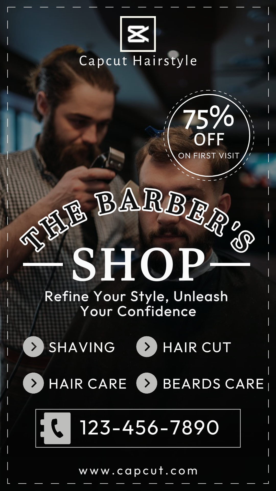 Barbershop Instagram Story Black Minimalist