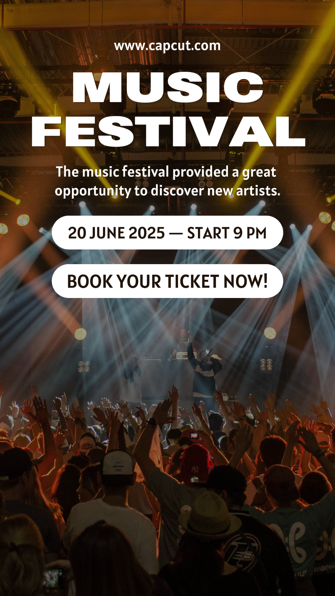 Festival de música de entretenimento tiktok estilo minimalista preto e branco