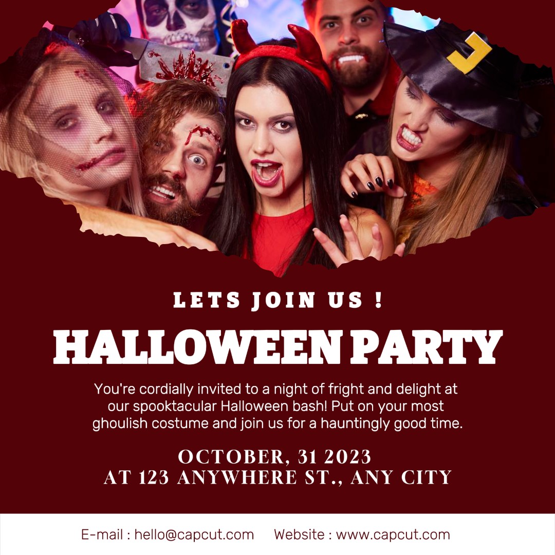 Red Halloween Party Invitation Instagram Post