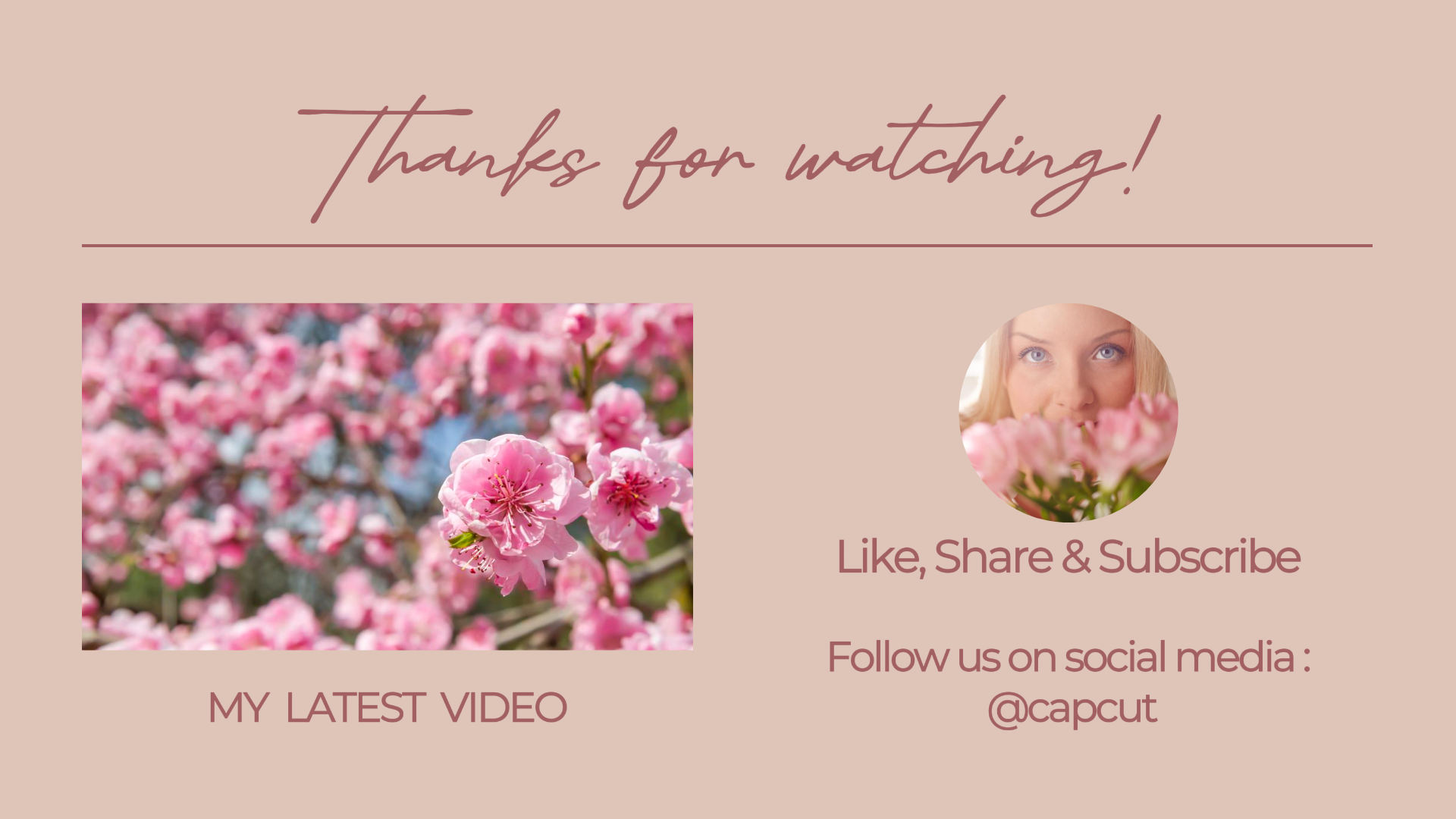 Layar Endscreen Youtube non-pemasaran, minimalis Pink