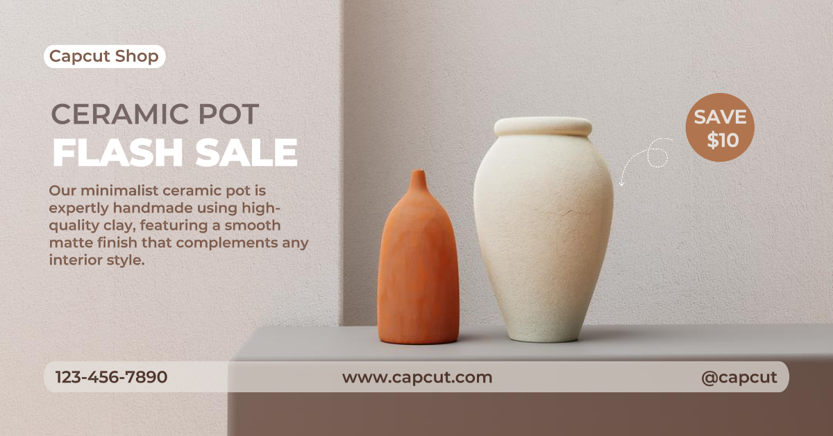 Facebook Ads Product Display Ceramic Pot Facebook Ads Delicate Style
