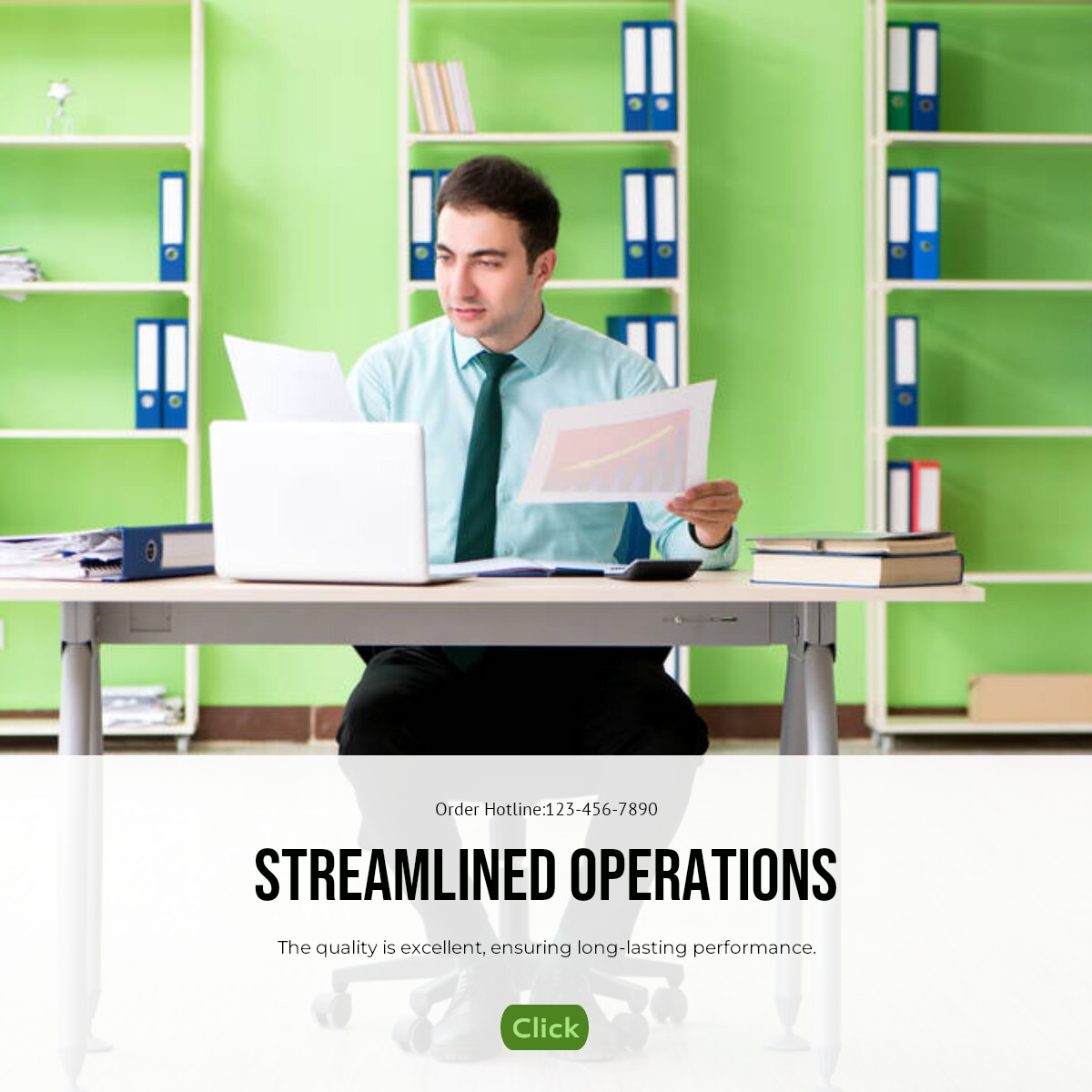 Pantalla de efectos de negocios de oficina