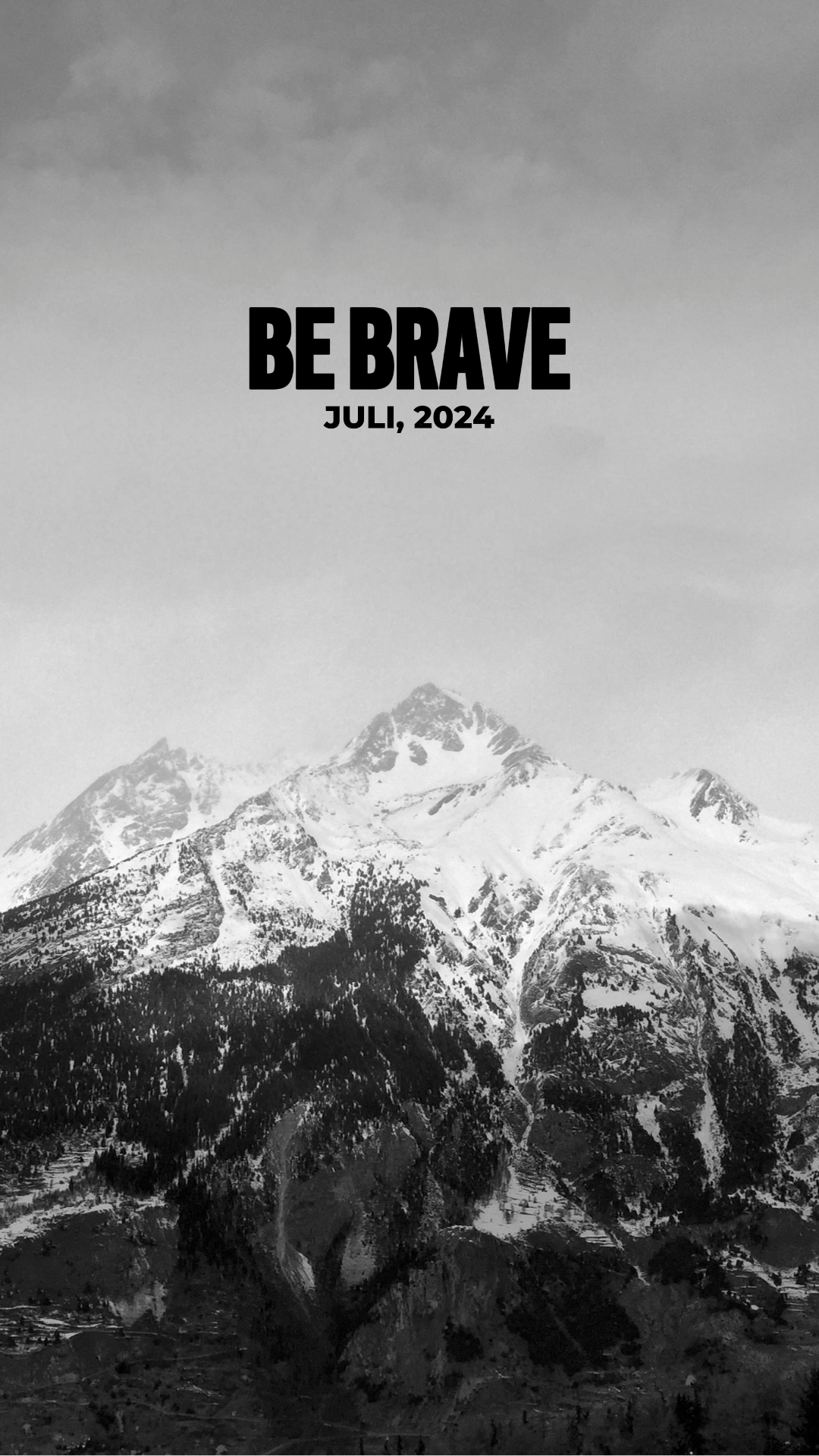 Wallpaper Creative Poster Mountain Schwarz und Weiß