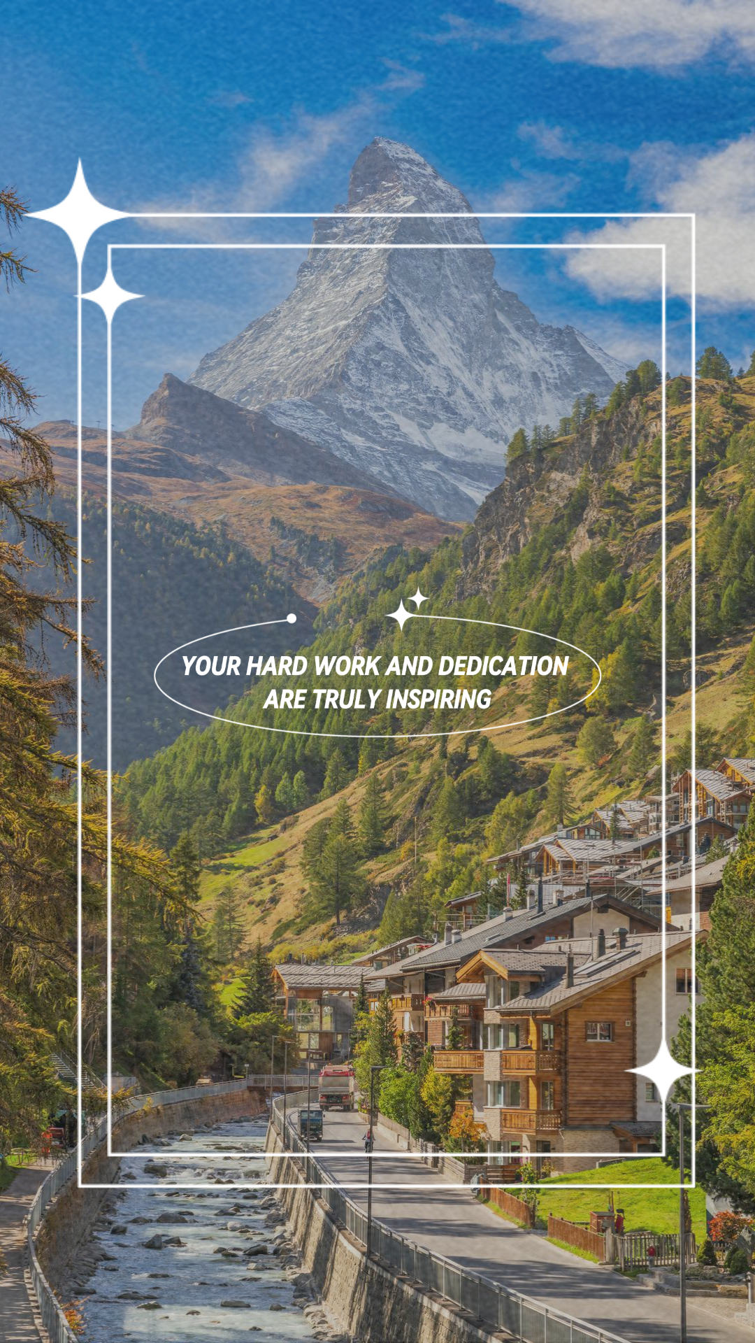 Wallpaper kreatif poster pemandangan gunung