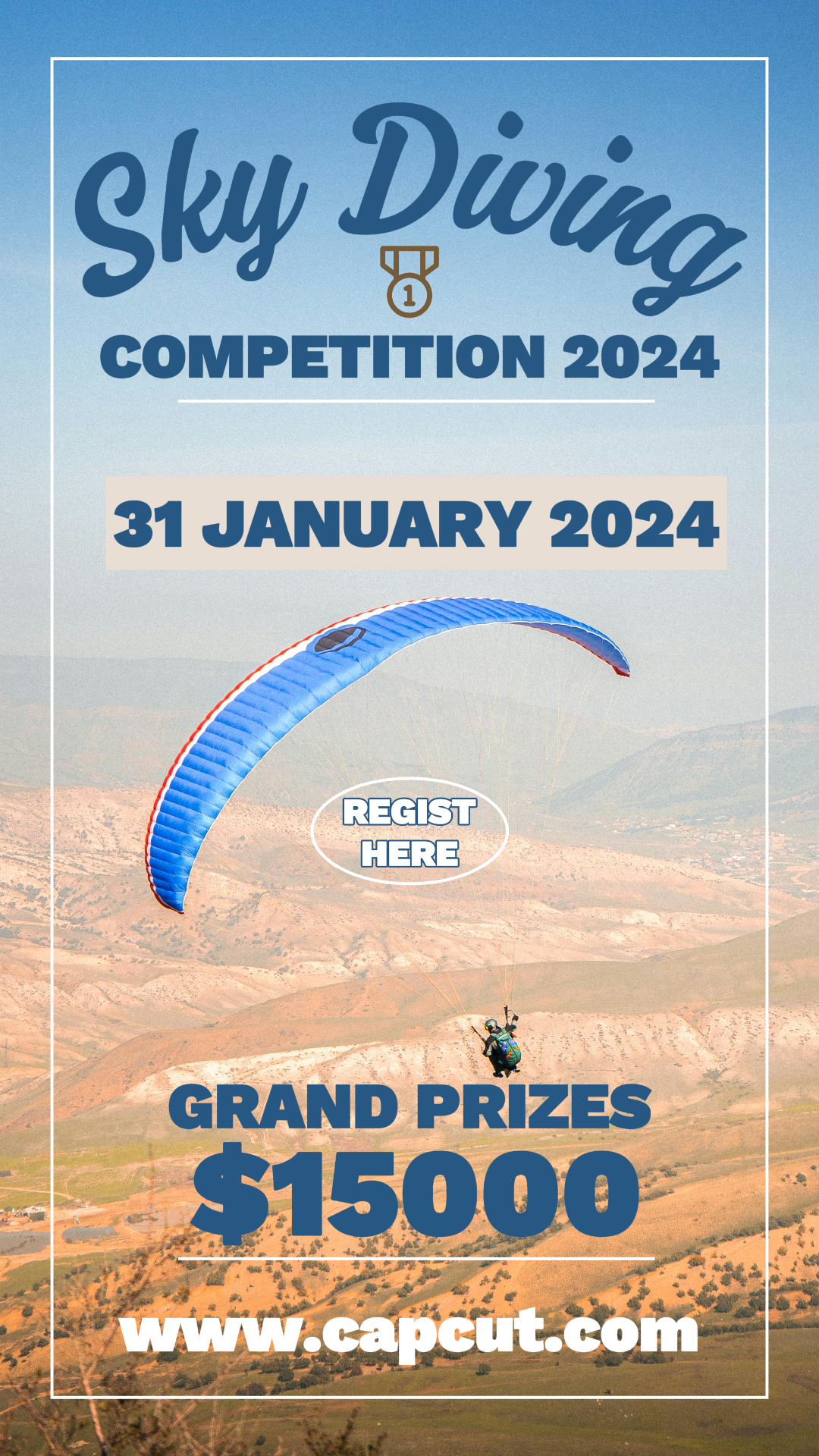 Compétition Sport Sky Diving Blue Instagram Story