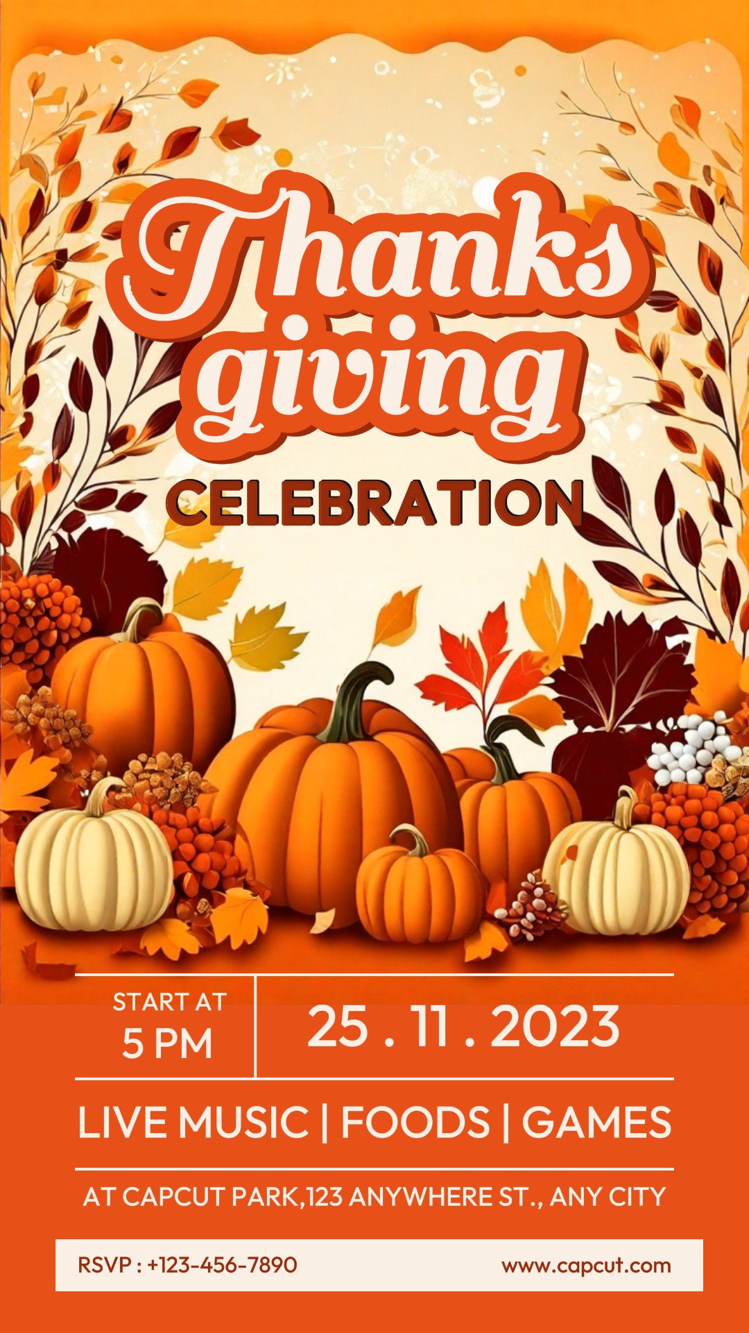 Thanksgiving Celebration Invitation Instagram Stor