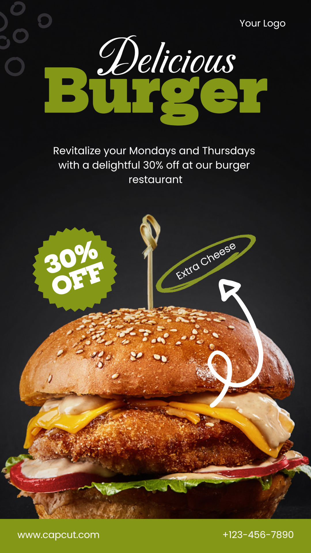 Promoción De Comida Restaurante De Hamburguesas Historia De Instagram