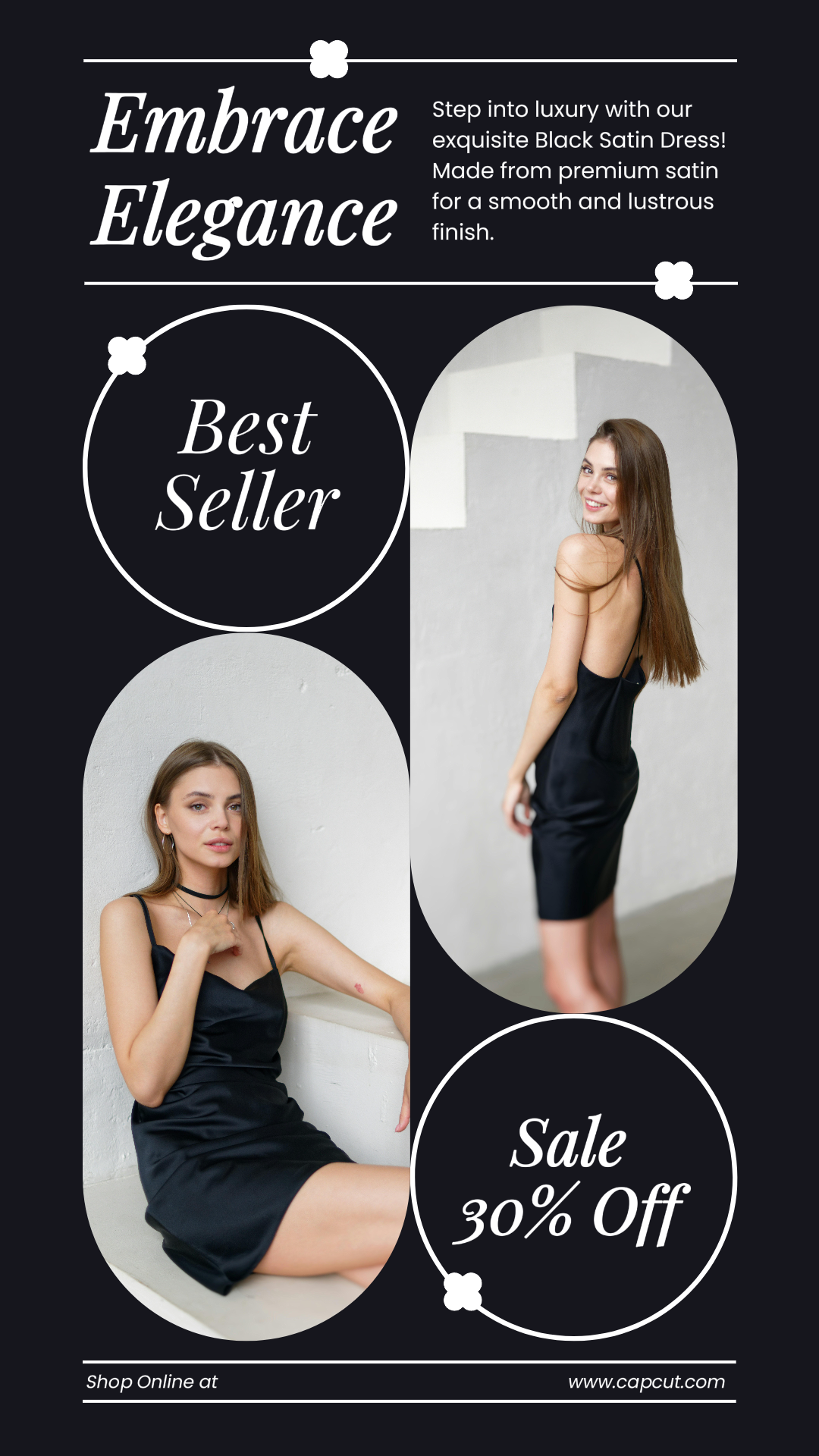 minimalistische Collage Marketing Poster Instagram Story Kleidung und Schuhe schwarz