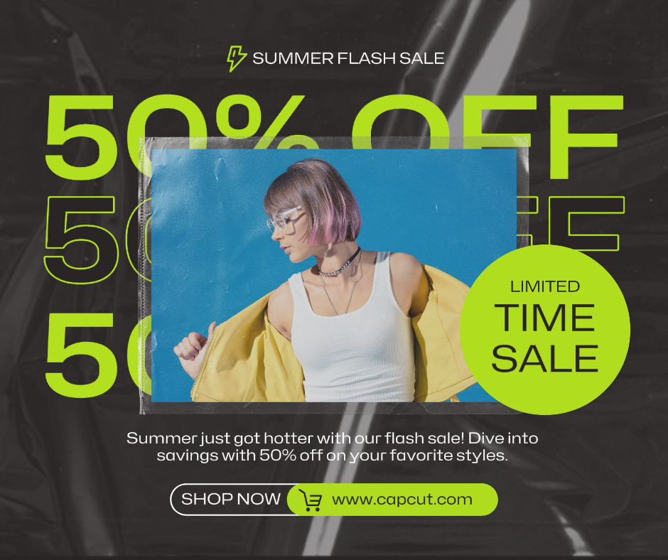 Clothing Marketing Poster Flash Sale Eye-catching