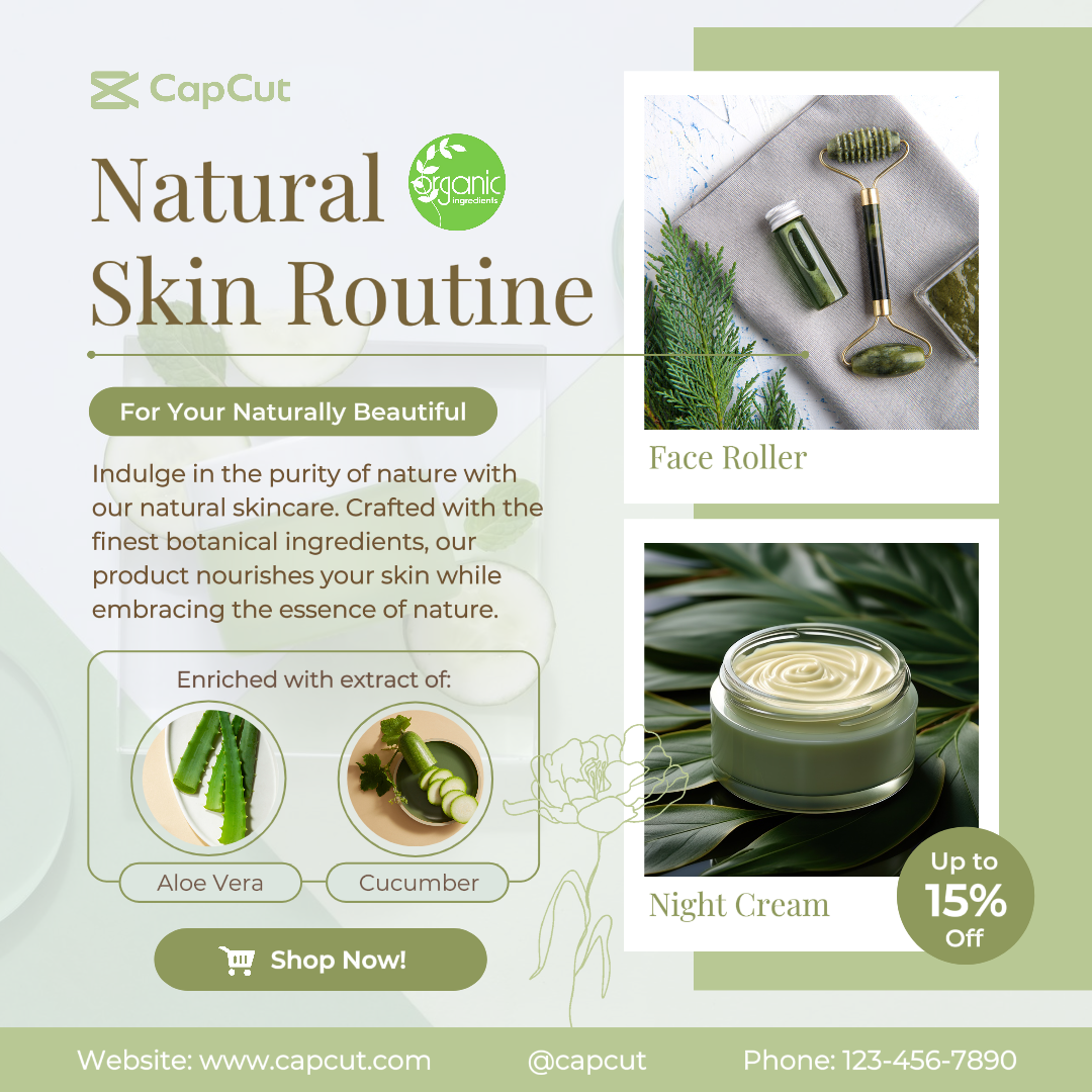 Natural Skincare Promo Insta Post Green Minimalist