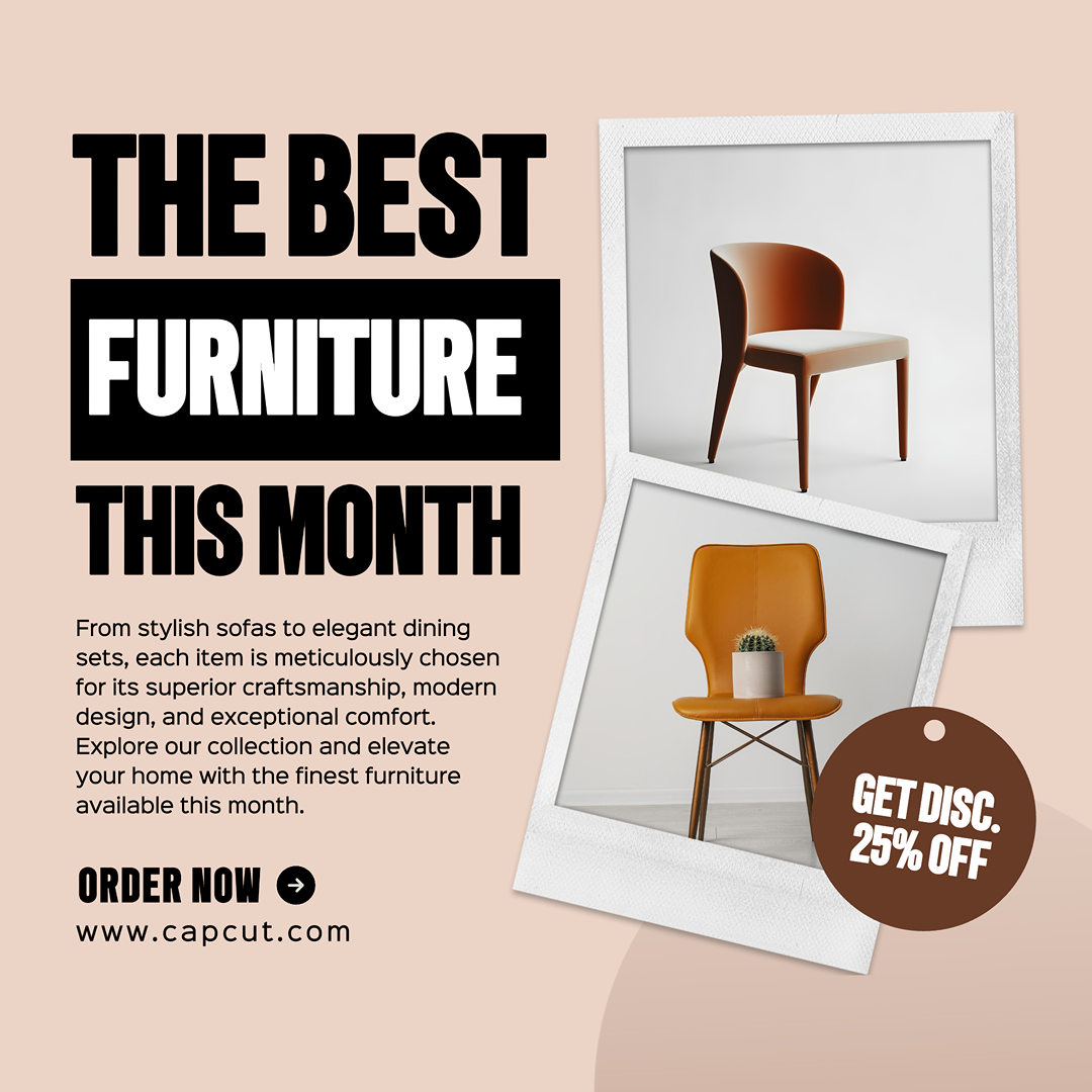 Poster Pemasaran Rumah Tangga Promosi Furnitur Terbaik Posting Instagram