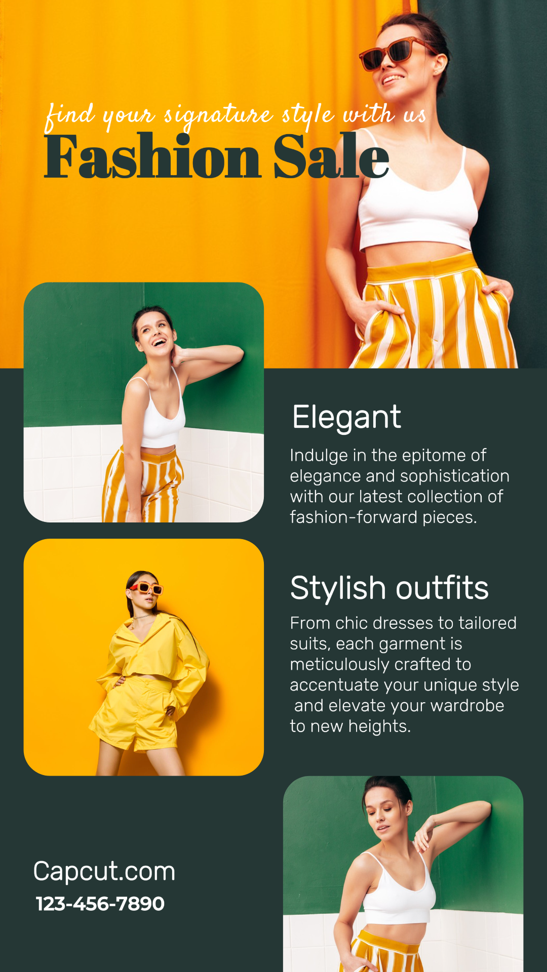  Colagem Minimalista Criativo Poster Amarelo Verde  