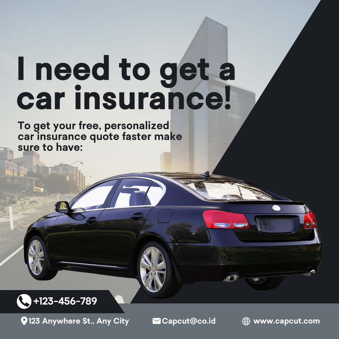 Cars Marketing Poster Black Minimalist Car Insurance Instagram Post