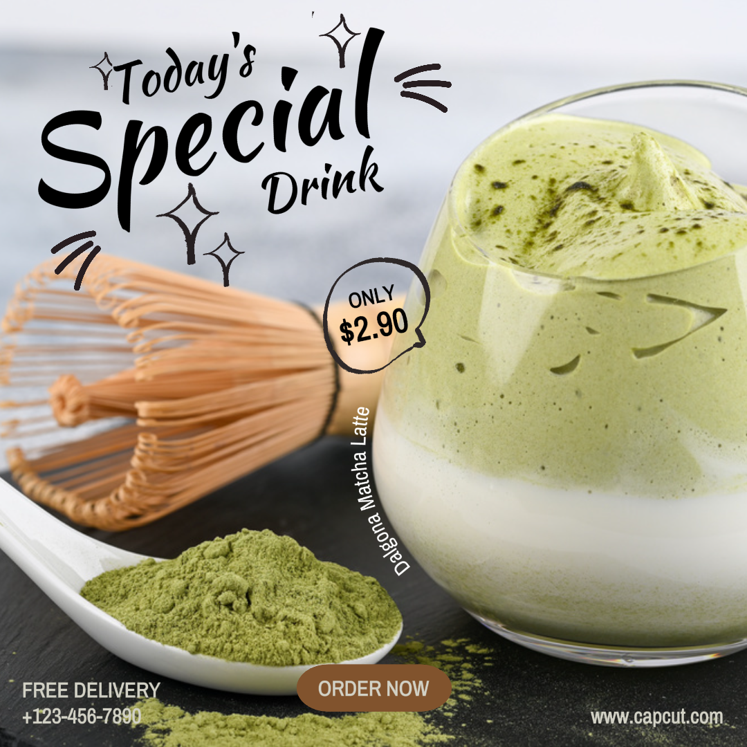 Makanan dan Minuman Minuman Spesial Matcha Promosi Instagram Post
