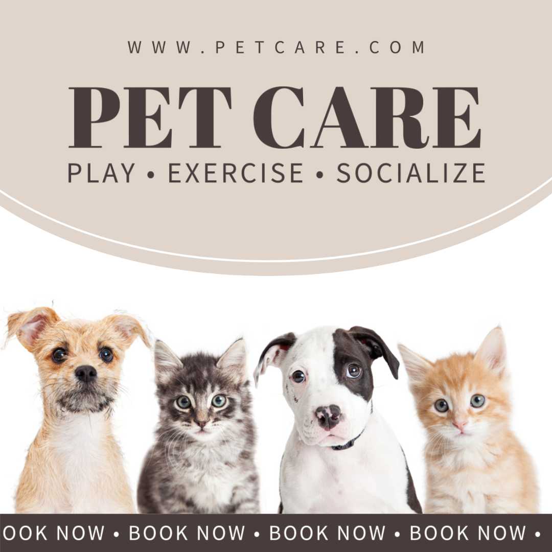 Brown Beige Cute Pet Services Instagram Post