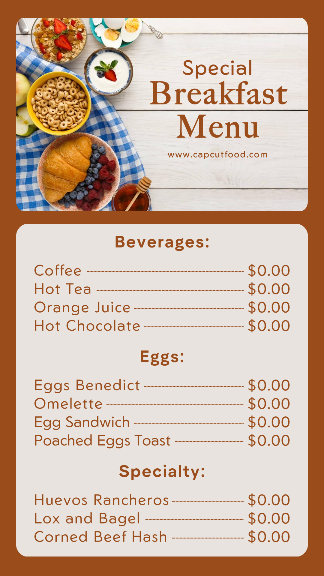 cerita instagram menu sarapan spesial