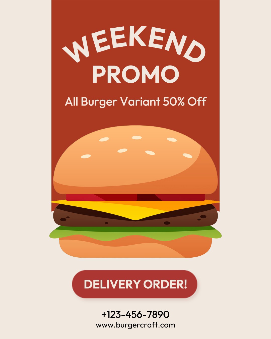 Hambúrguer promocional de fim de semana de alimentos e bebidas