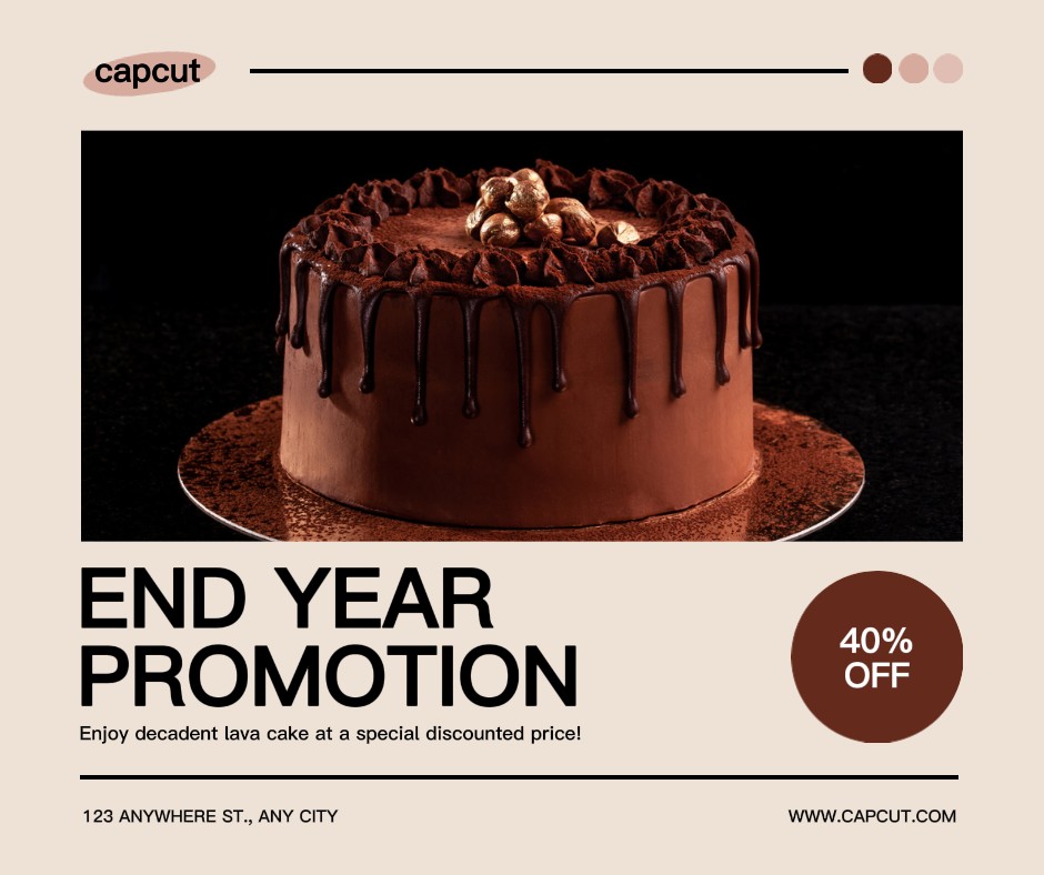 Publication Facebook de promotion de gâteaux alimentaires