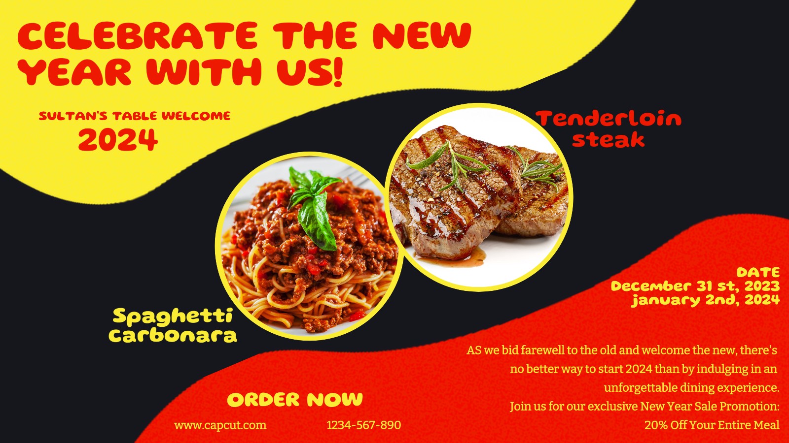 Dia de ano novo desconto de comida post no twitter