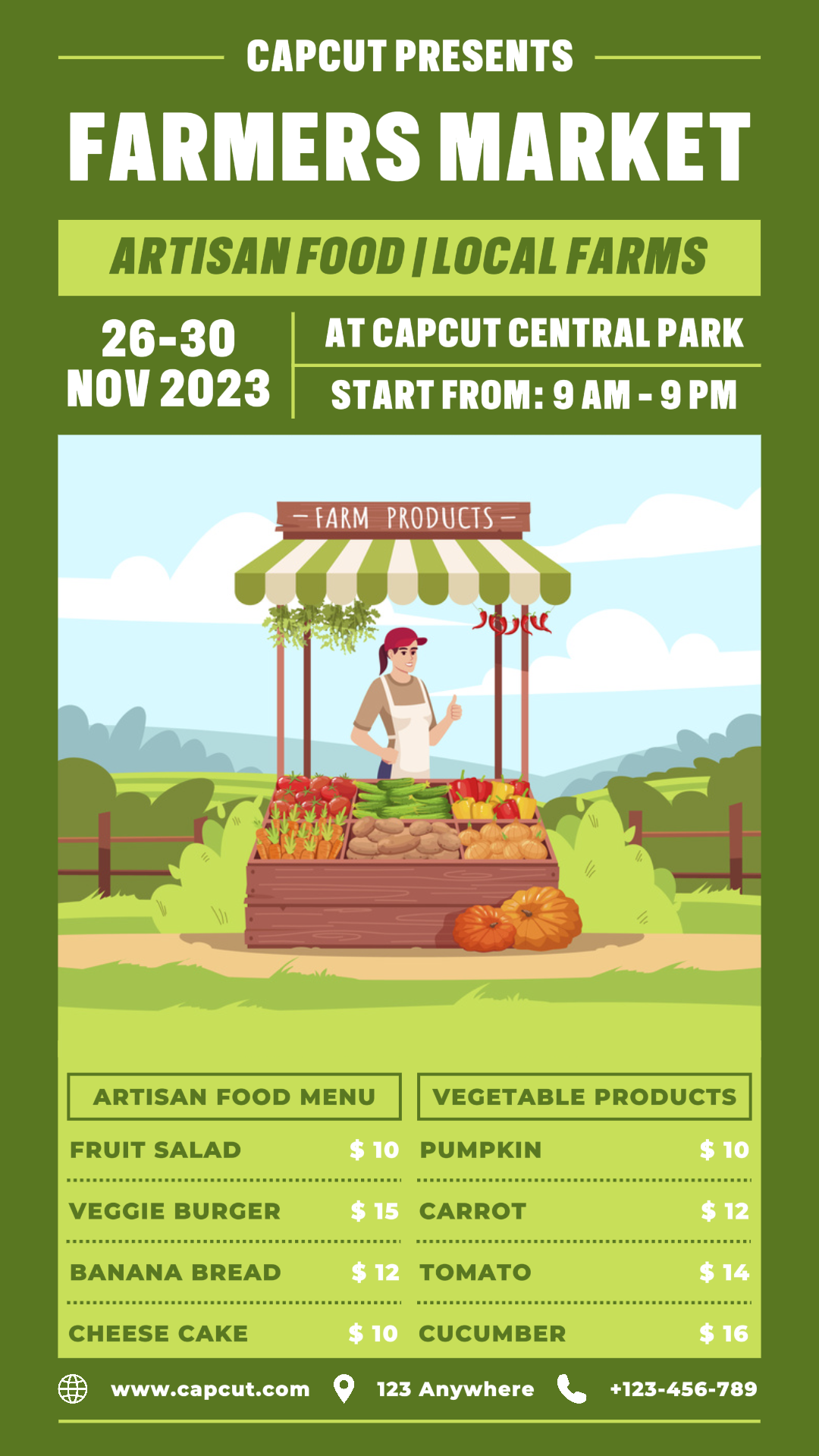 Farmers Market Menu Poster Promotion TikTok Post