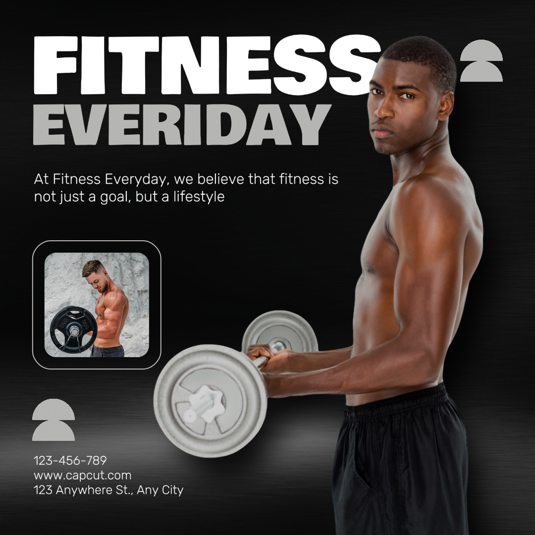 Workout and Fitness Marketing Poster Gym Fitness Product Display Instgram Post