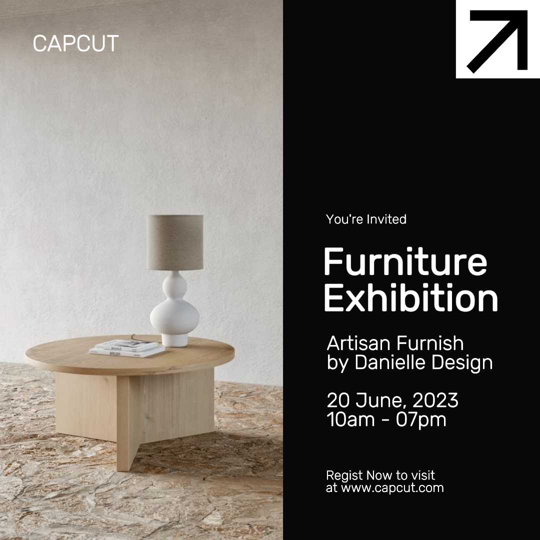 Black Minimalist Furniture Exhibition Post