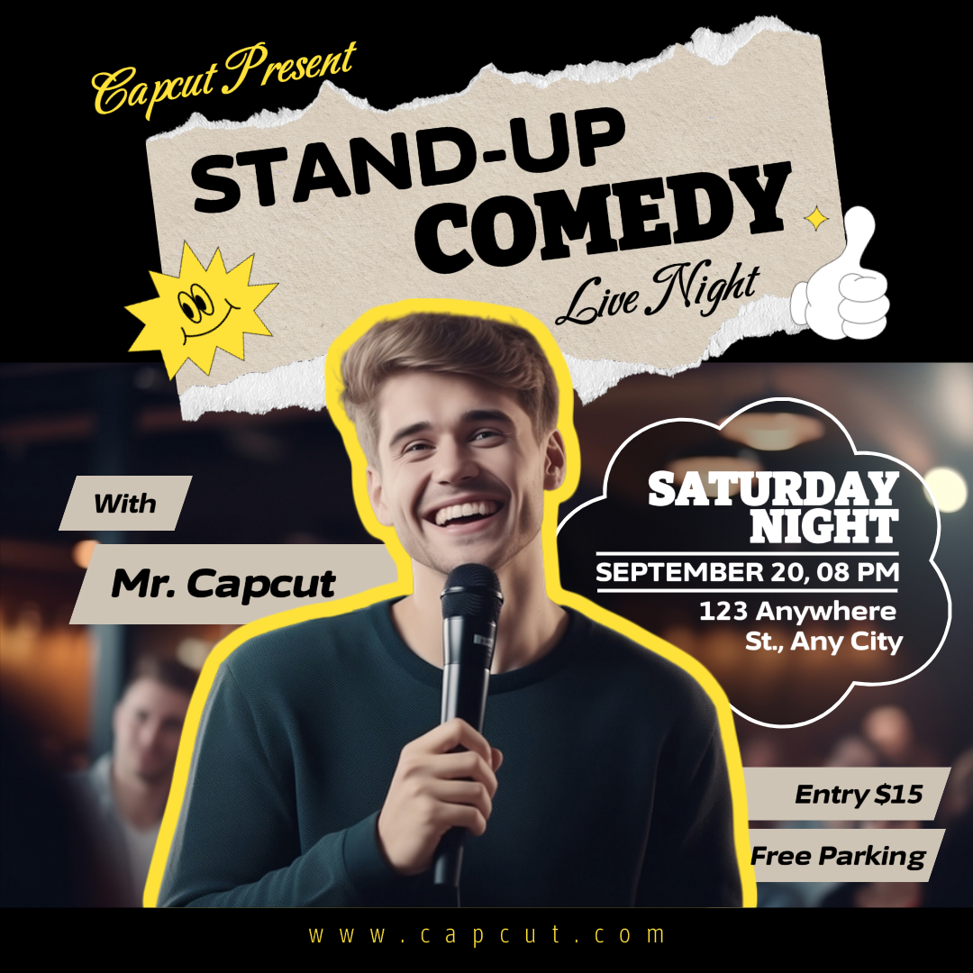 Entretenimiento Póster Creativo Stand-up Comedy Live