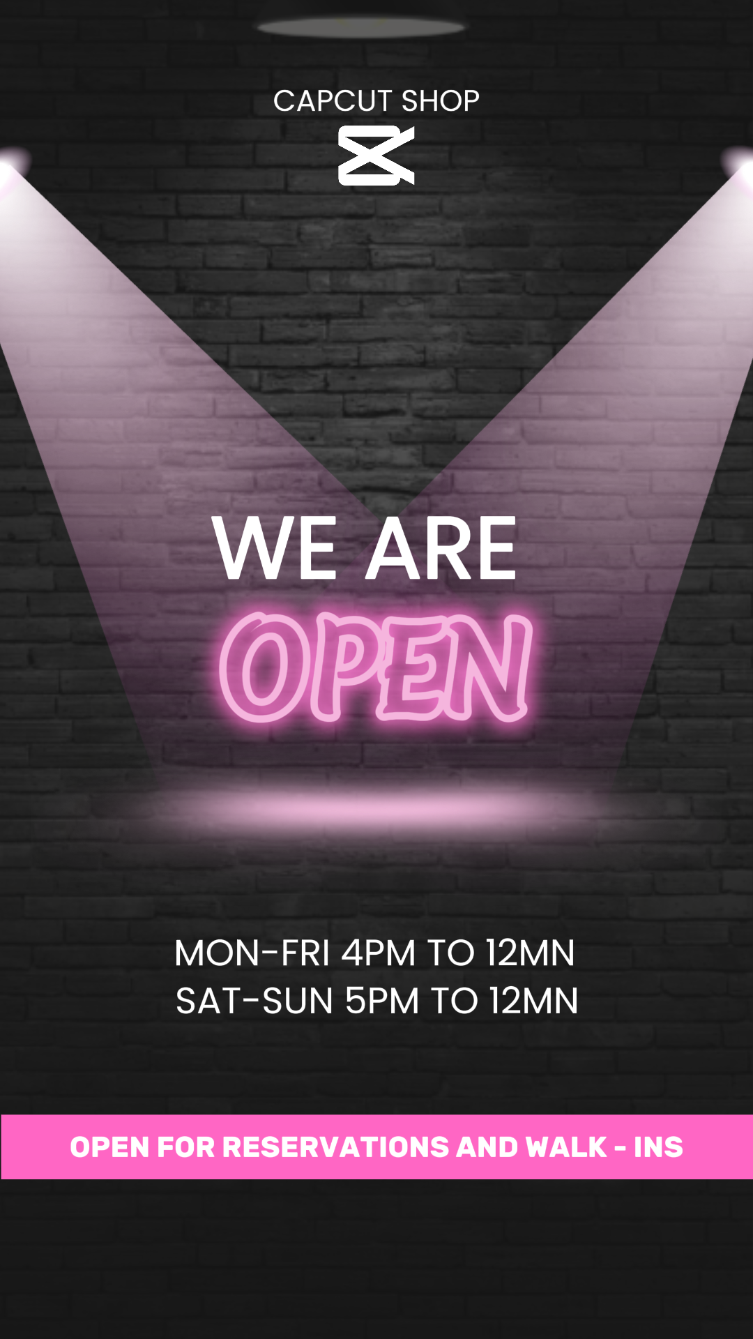 Business and Office Creative Poster Instagram Story We Are Open Pink
