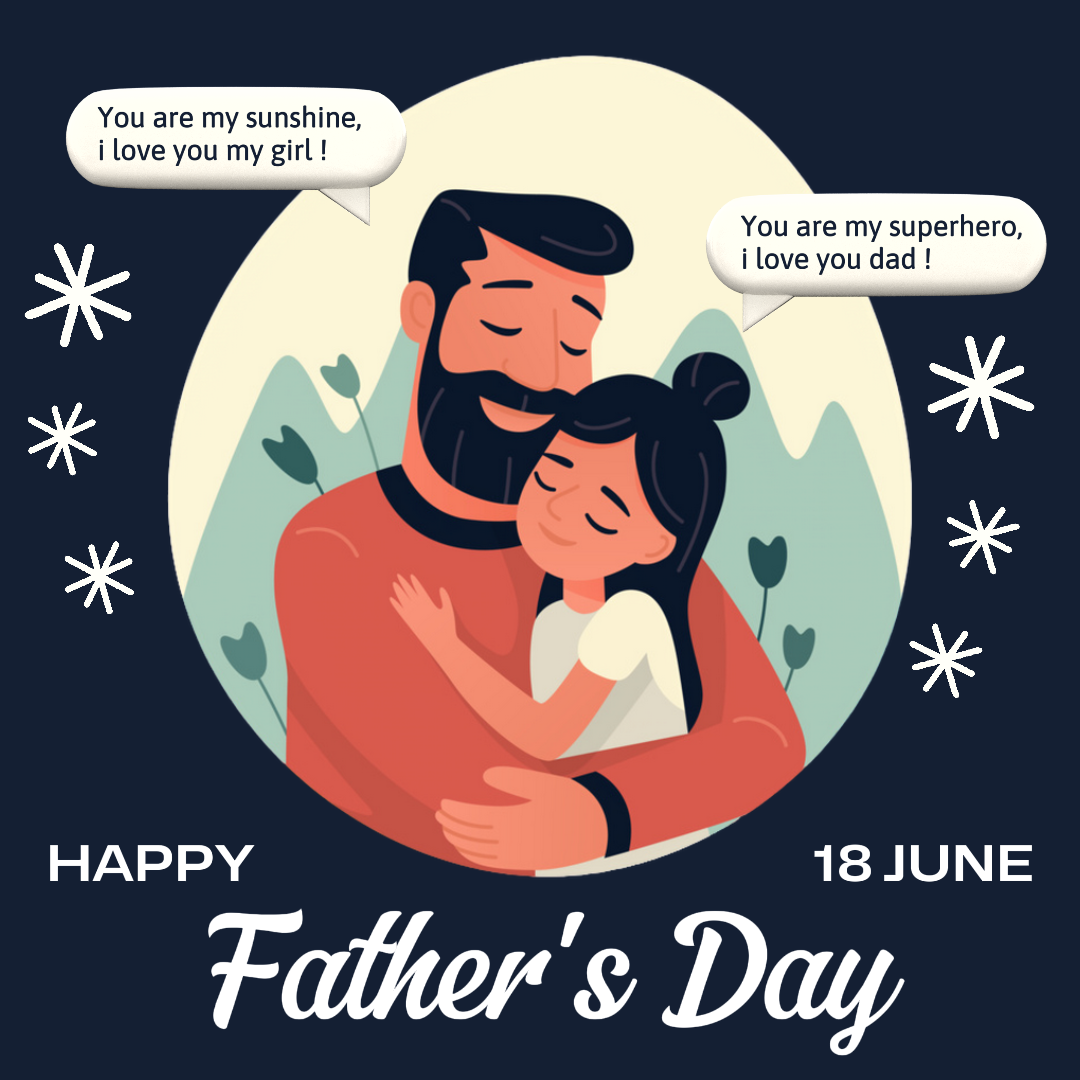 Father's day Creative Poster instagram post dad with girl