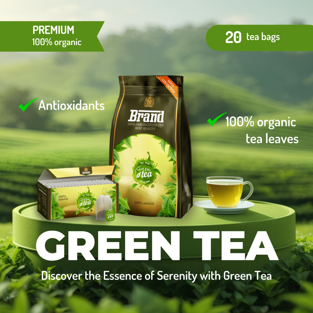 E-Commerce Beverage Green Tea Hero Images