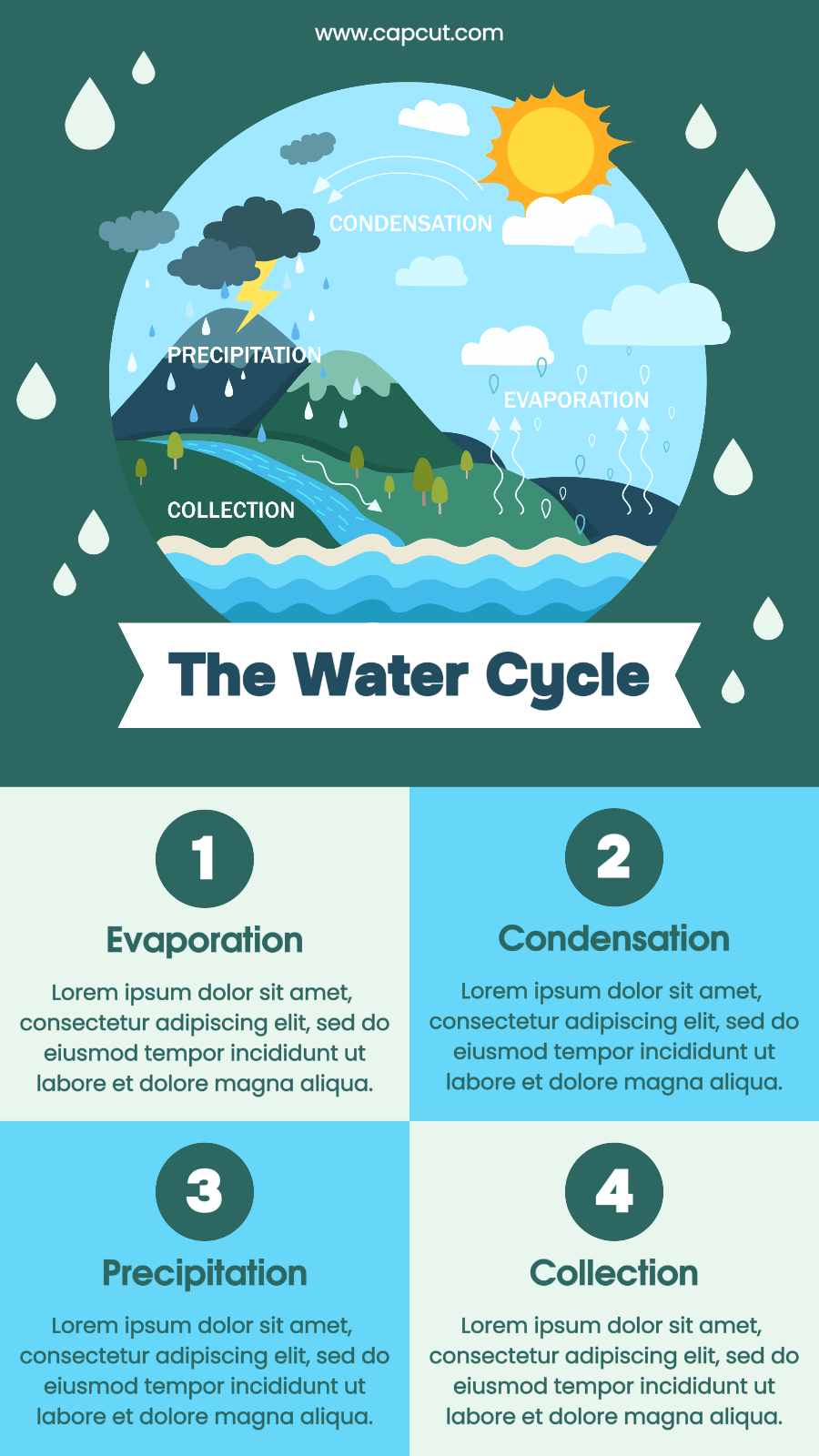 L'infographie du cycle de l'eau