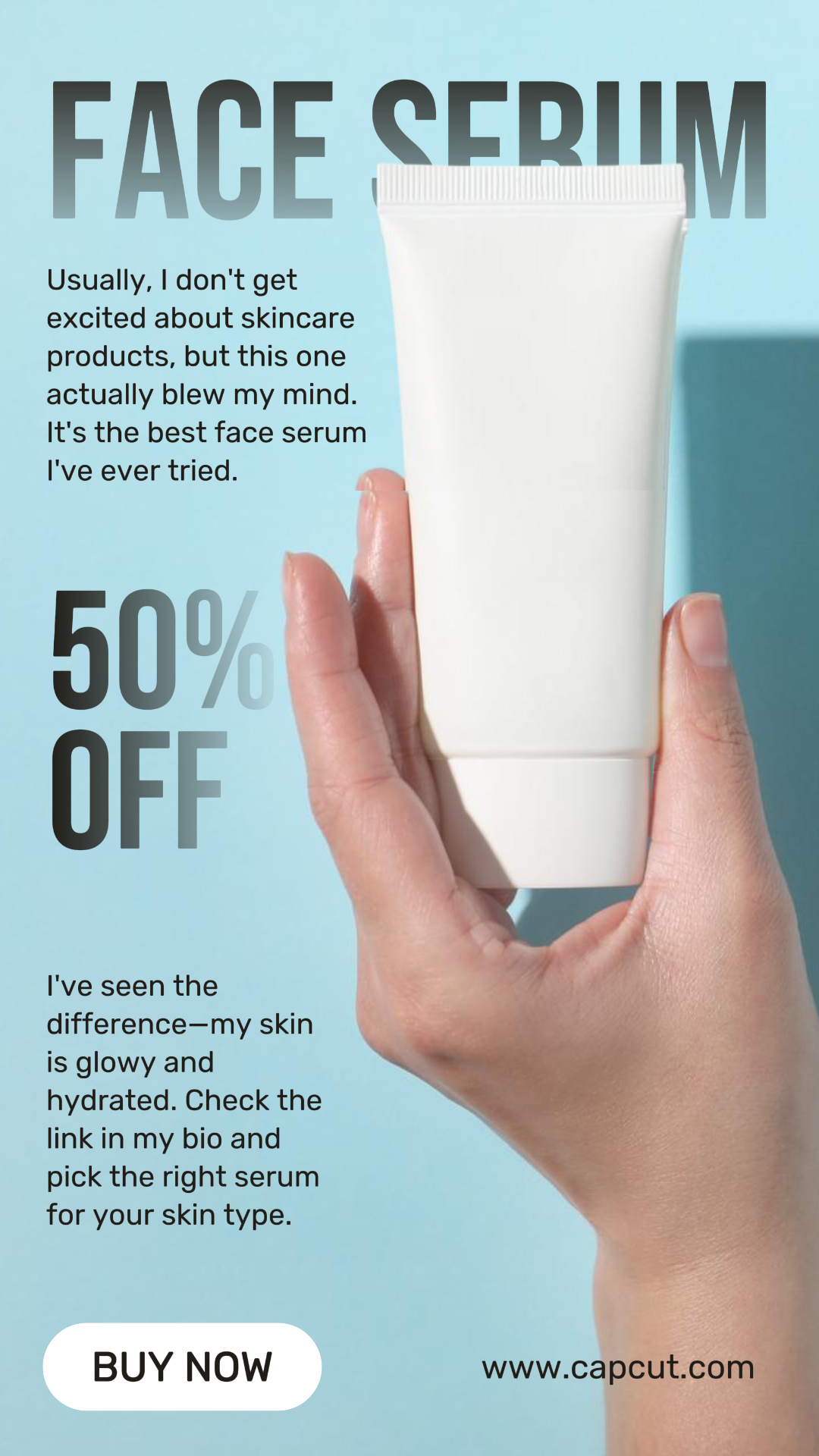 Affiche marketing soins de beauté vente de sérum visage soin de la peau histoire Instagram