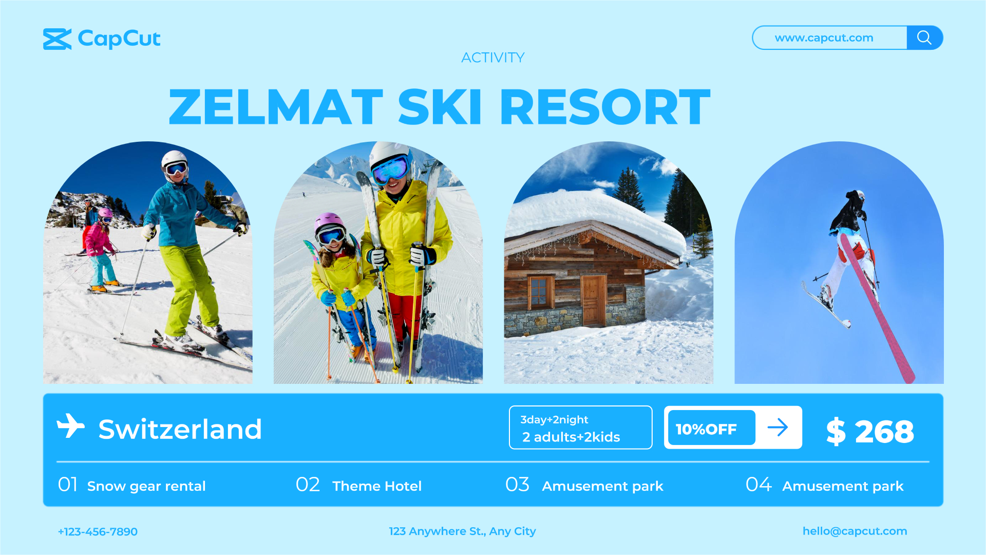 Tourismus Promotion Skifahren zeigen einfachen Stil