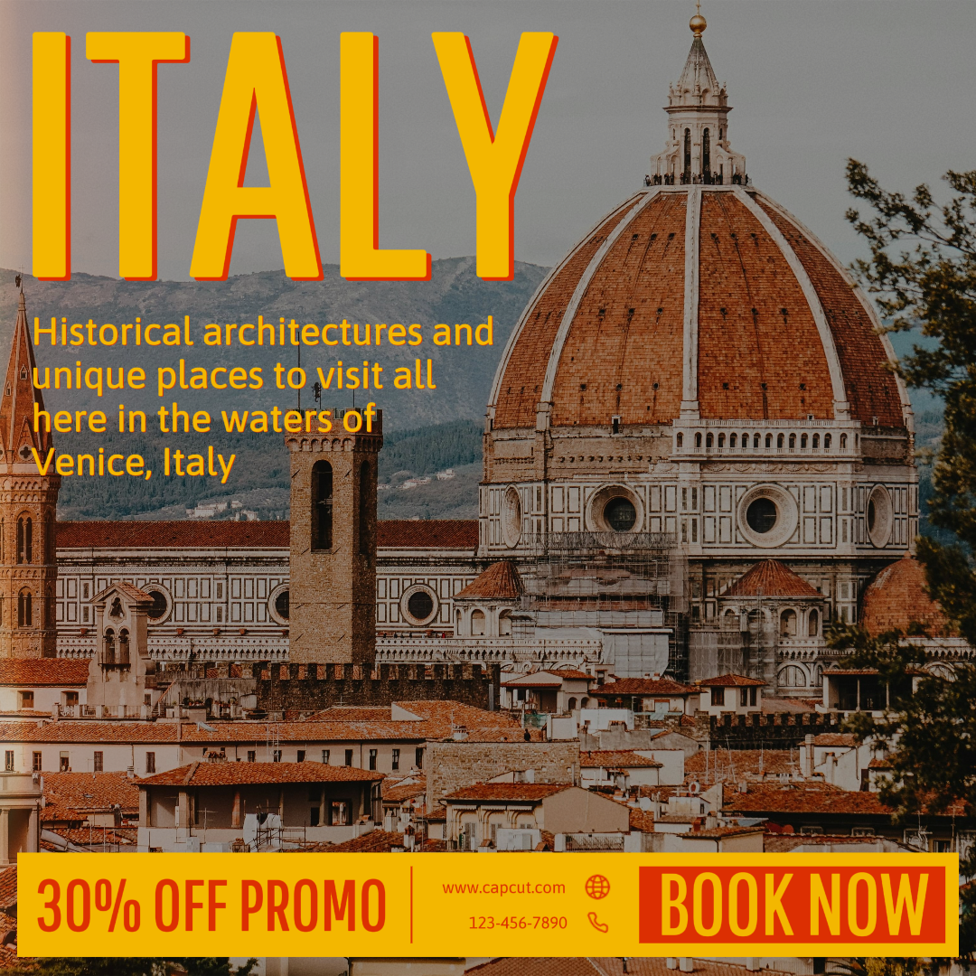 Cartel de marketing de viajes Insta Post Italia