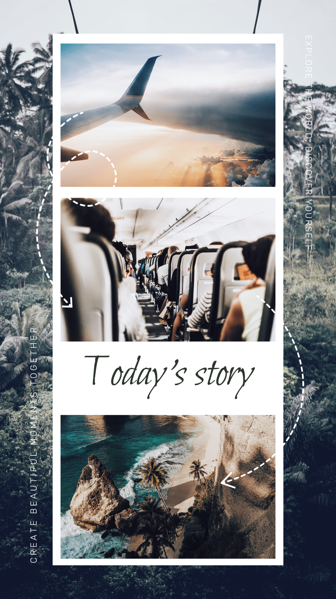 Poster kreatif kolase minimalis instagram story album foto pribadi perjalanan