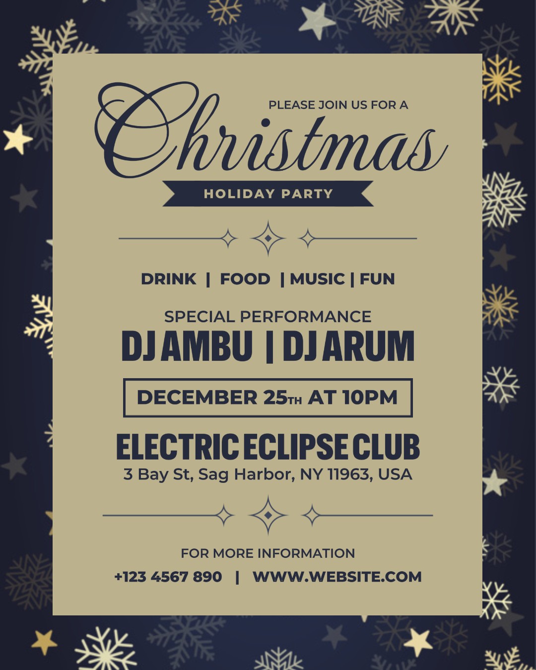 Einladung zur Weihnachtsfeier für Social Media Post