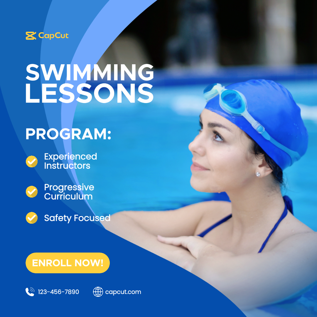 Sports and Match Marketing Poster Swimming Instagram Post Delicate Style