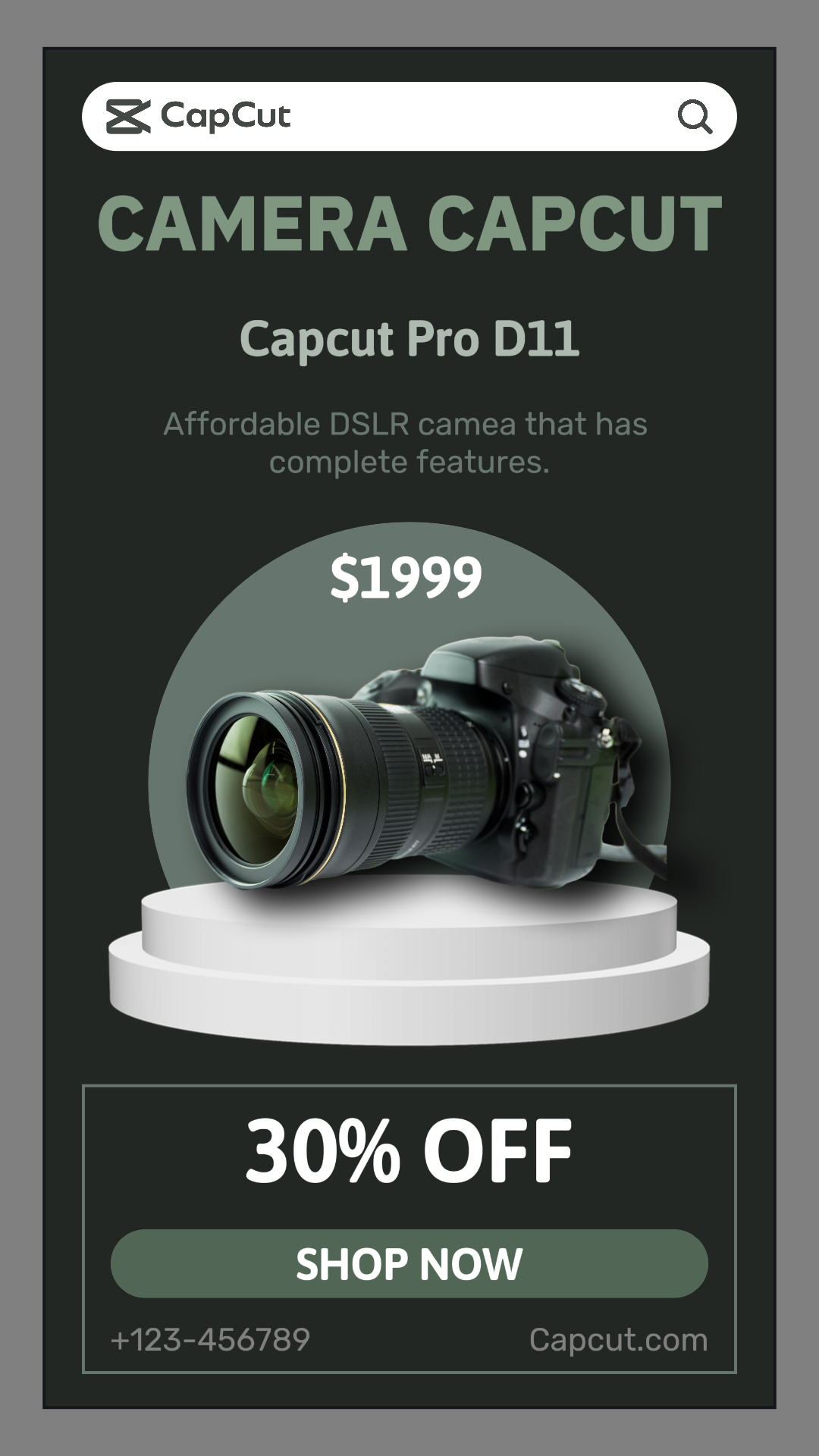 Promo Cámara Pro D11 Historia de Instagram