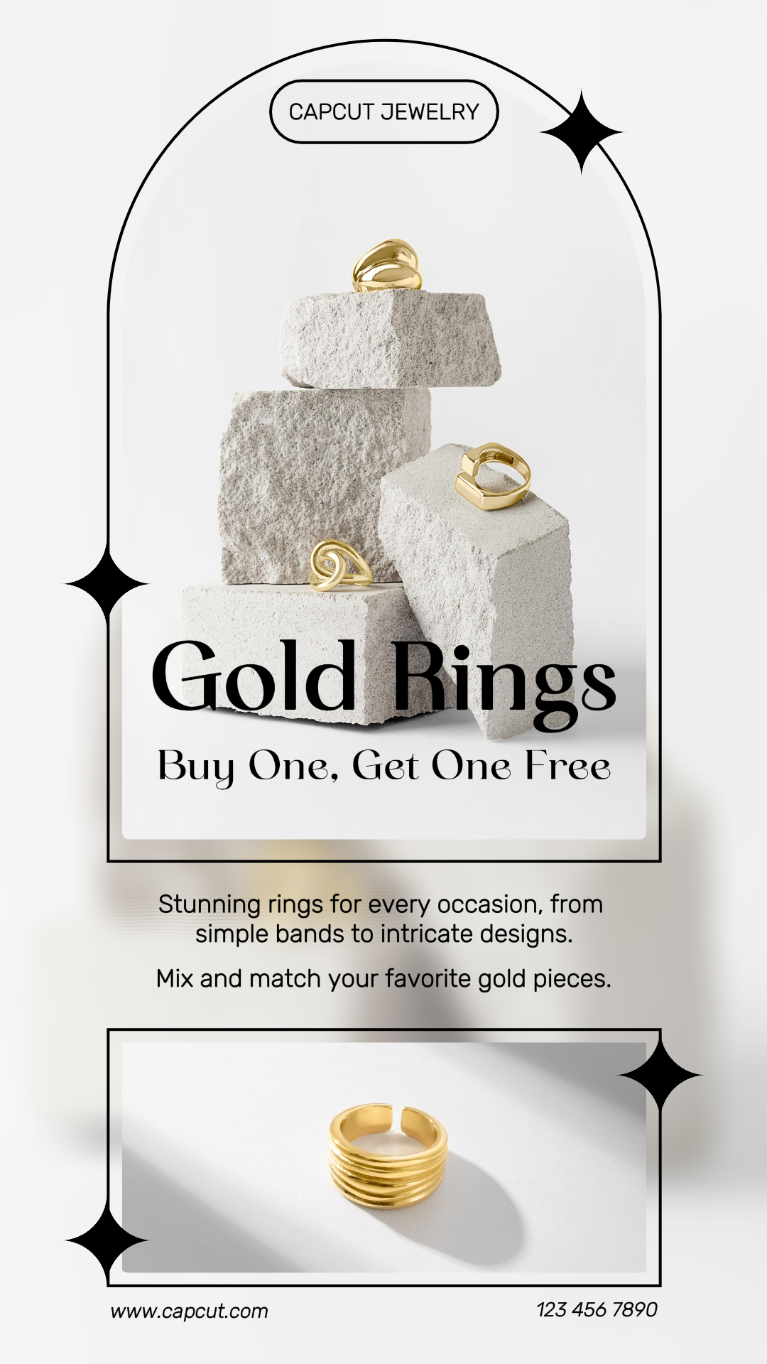 minimalist collage marketing poster instagram story jewelry and accessories