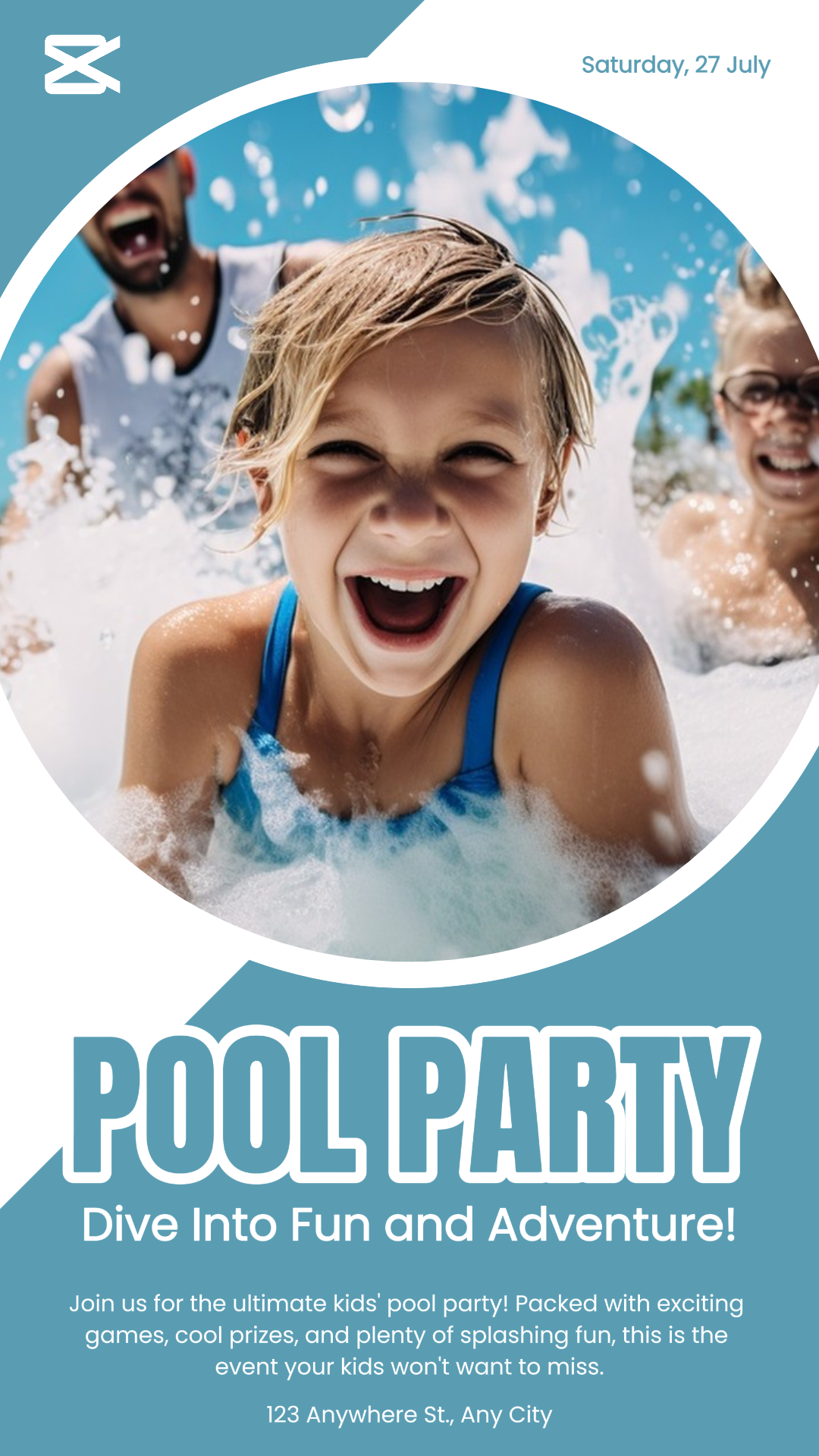 Sport and Match Marketing Poster Pool Party IG Story