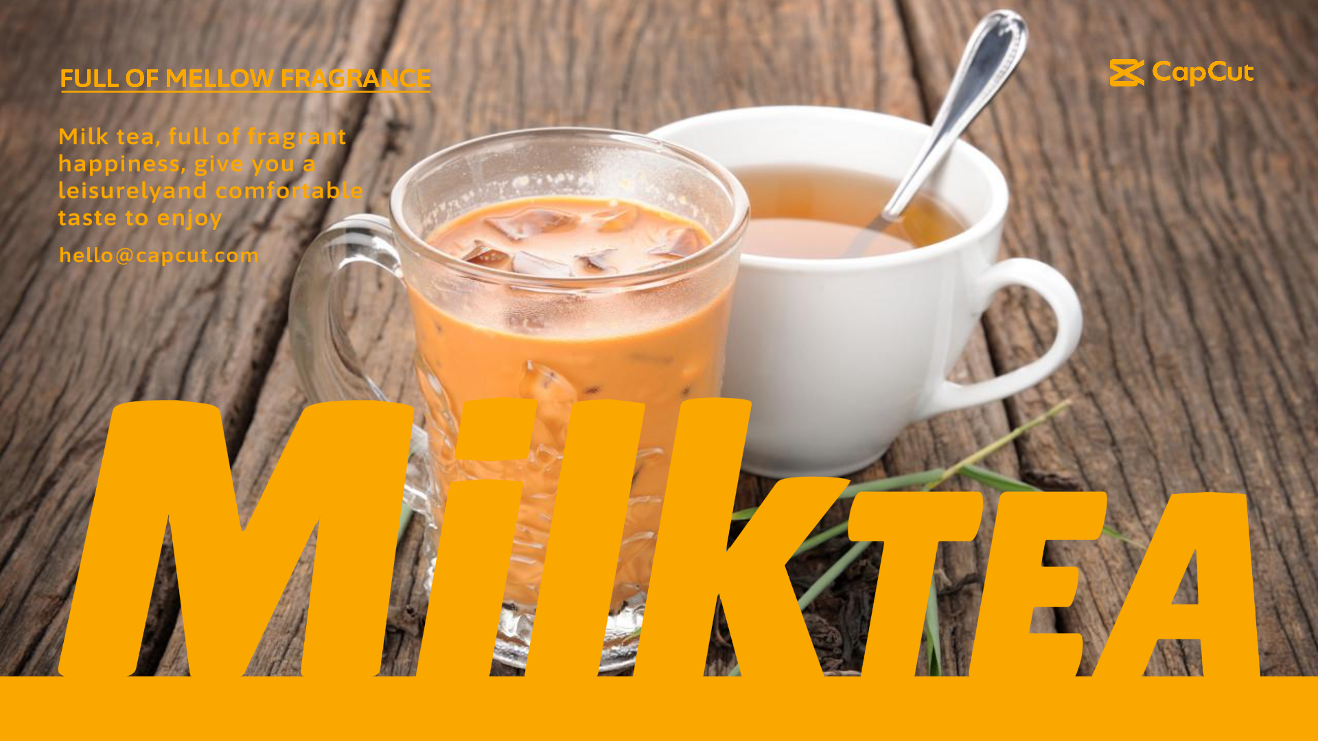 Aliments et boissons Présentoir de produits Partager du thé au lait stylisé